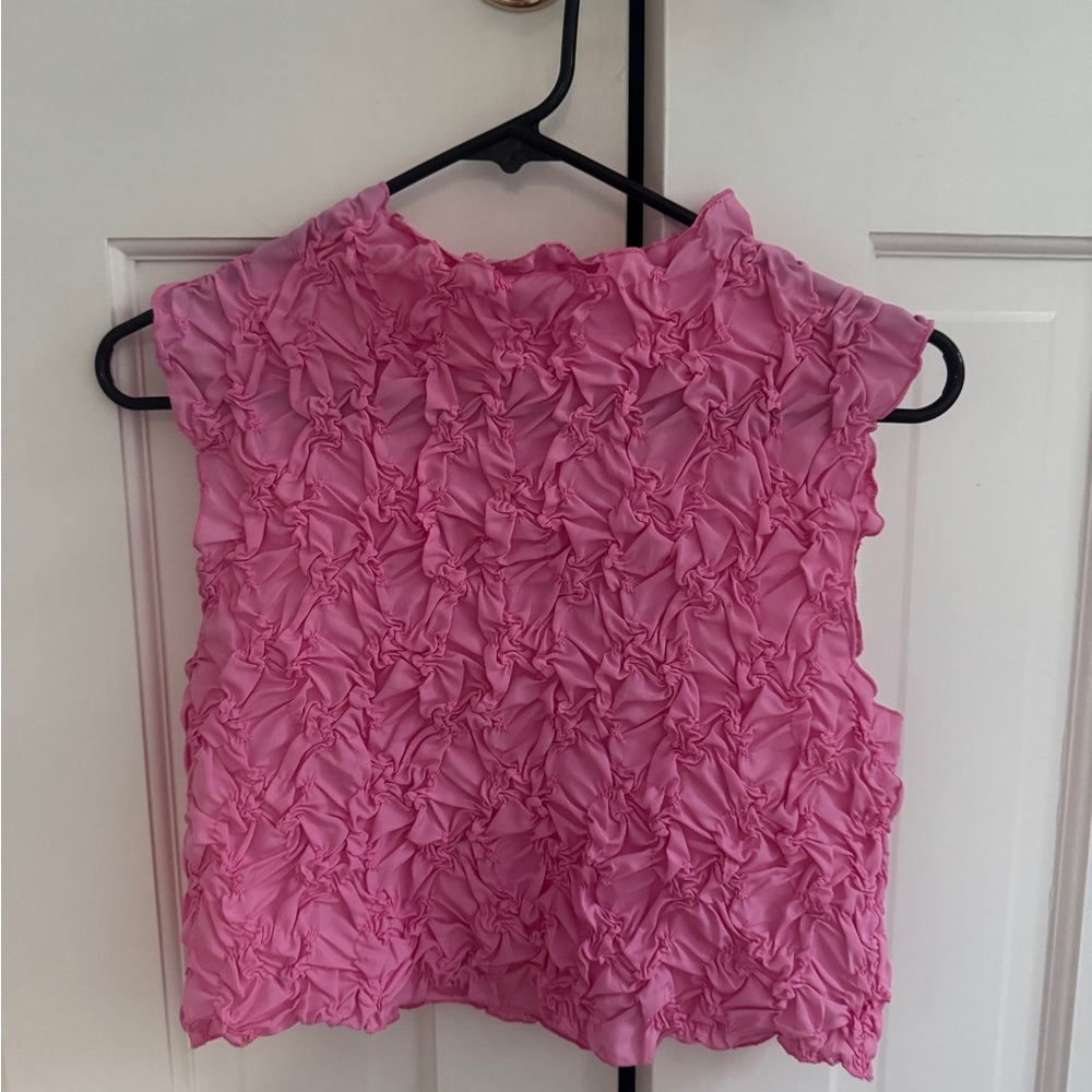 Zara Pink Textured Women's Top